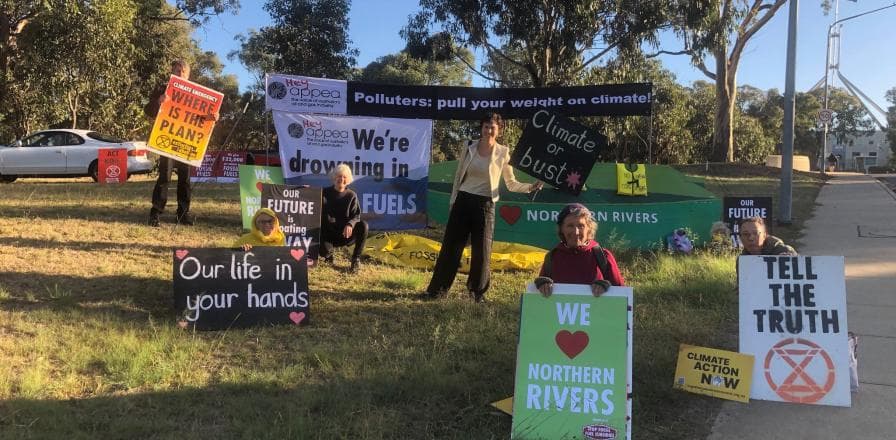 Each morning of every sitting day in March from 7.15am to 8.15am - come join us at the main entrance to Parliament House - to reinforce to our elected representatives that we demand a climate safeguard mechanism that:
*  rules out new coal & gas
*  only has carbon offsets as a temporary last resort

This is a peaceful, family friendly event. There will be plenty of signs and banners available - or make and bring your own.

MARCH SITTING DATES:
Monday 20th - Thursday 23rd March
Monday 27th - Thursday 30th March